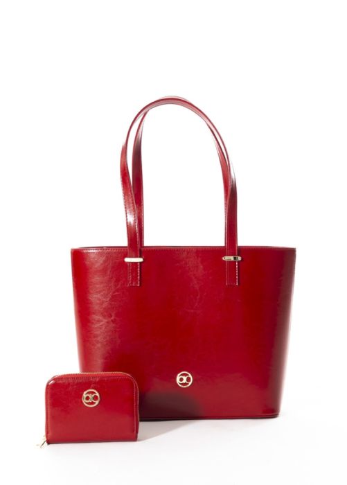Set - Nobiltà Umhängetasche – ciliegia/oro + Geldbörse Set - Nobiltà Umhängetasche – ciliegia/oro + Geldbörse